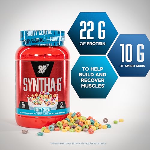 BSN SYNTHA-6 Whey Protein Powder with Micellar Casein, Milk Isolate, Fruity Cereal BSN buy supplements canada