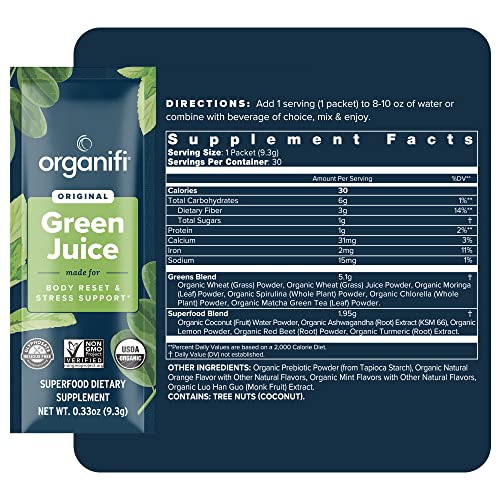 Organifi: GO Packs - Green Juice - Organic Superfood Supplement Powder - 30 Count Organifi buy supplements canada