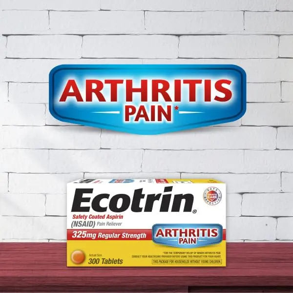 Ecotrin Regular Strength Safety Coated Aspirin | Arthritis Pain | 300 Tablets (2 Pack) Ecotrin buy supplements canada