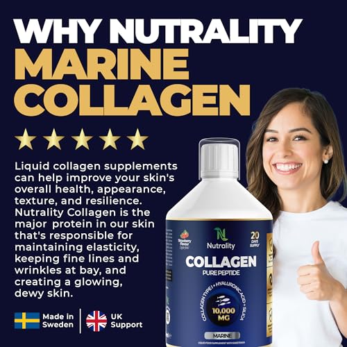 Nutrality Marine Collagen Sugar Free Liquid | Peptides, Hyaluronic Acid, Silica, Biotin, 10000mg Type 1 Nutrality buy supplements canada