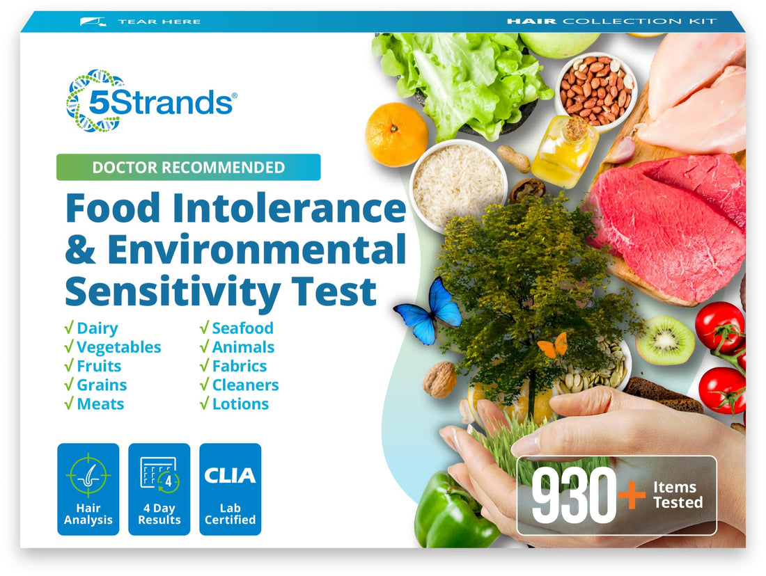 5Strands Food Intolerance & Environmental Sensitivity Test for Adults & Children, 950 Items Tested, Kids Intolerance Testing Kit, at Home Gut Health Assessment, Fast 4 Day Results - OzHealthStandard