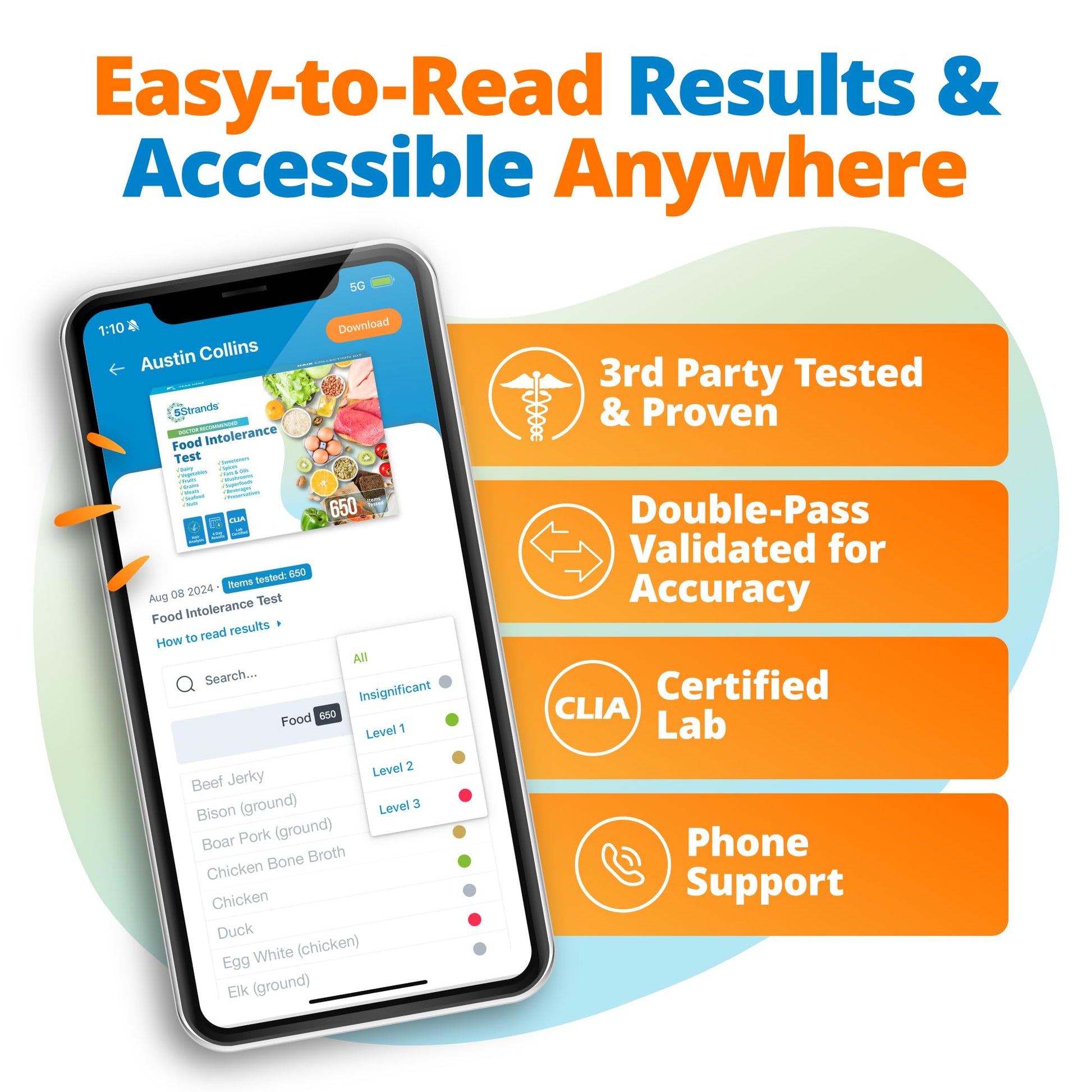 5Strands Food Intolerance Test, Accurate Hair Analysis, 658 Items Tested, at Home Food Sensitivity Test Kit for Adults & Kids, Gut Health Test, Results in 4 Days - OzHealthStandard