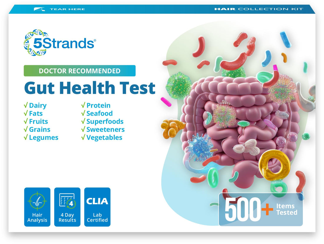5Strands Gut Health Test for Adults & Kids, 500+ Items Tested, At-Home Hair Sample Screening for Food Intolerances Linked to Digestive Issues, Skin Irritation, Brain Fog & Headaches, Results in 4 Days - OzHealthStandard
