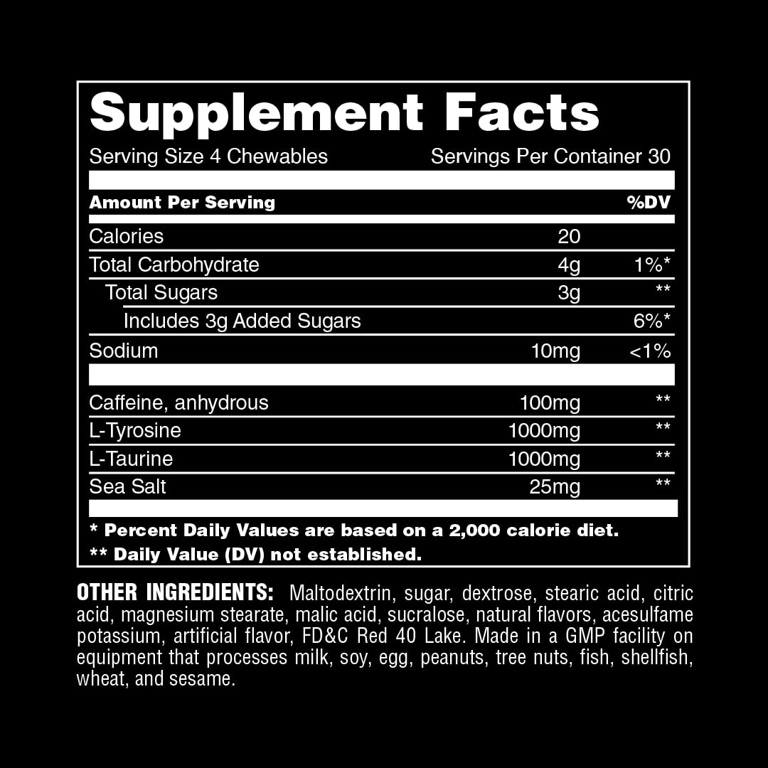 Animal Energy Chews, Fast Acting Energy with Caffeine, Nootropics and Sea Salt Animal buy supplements canada