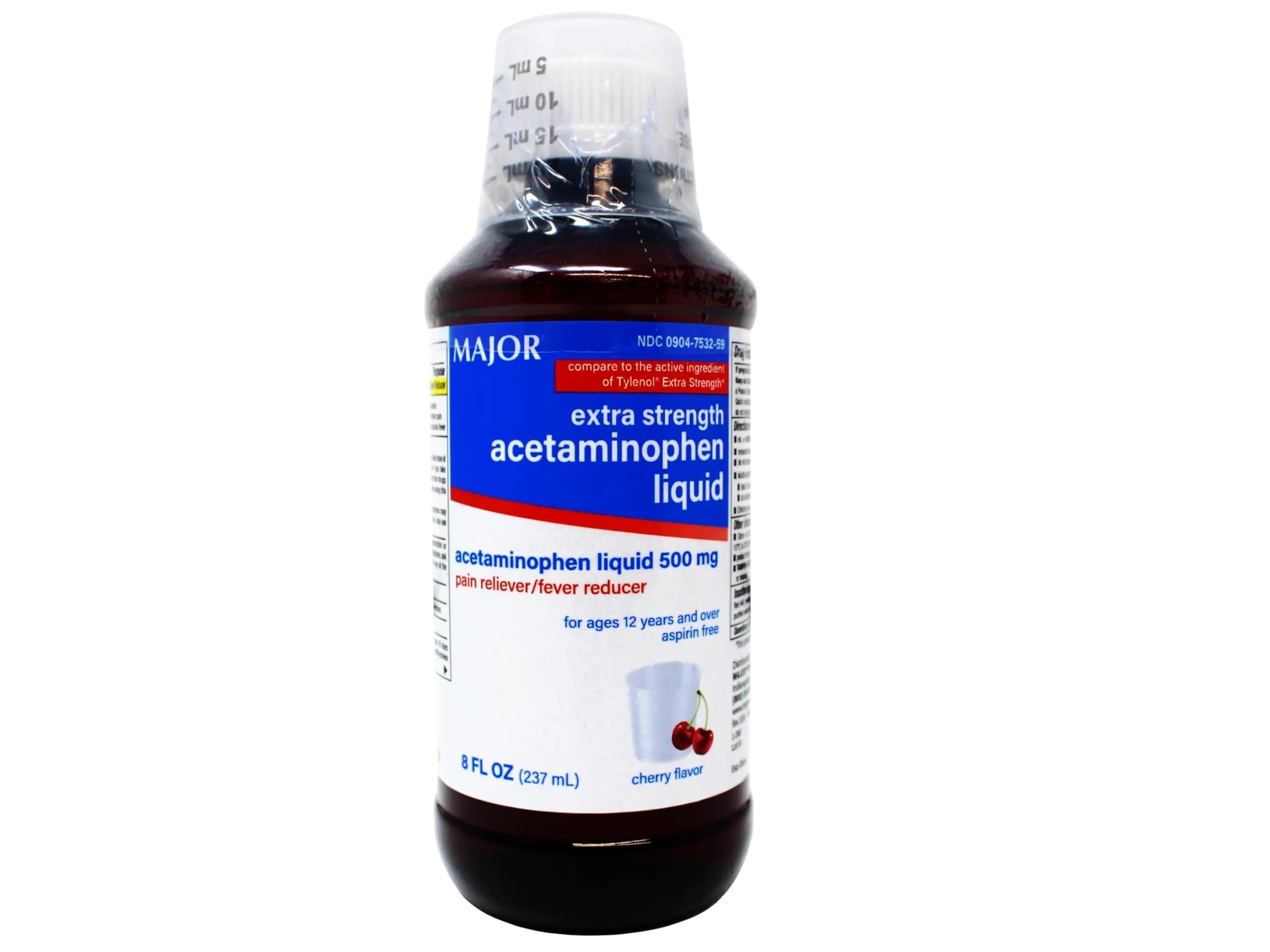 MAJOR Adult Extra Strength Liquid Acetaminophen - 500 mg Acetaminophen/15 mL Dose - Pain Reliever and Fever Reducer - Cherry Flavor - 8 Fl Oz MAJOR buy supplements canada