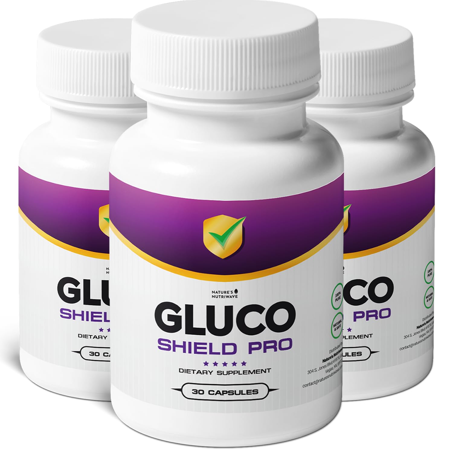 GlucoShield Pro - Natural Supplement with Vitamins B1, B2, B6, Magnesium, Zinc & Calcium | Non-GMO, Stimulant-Free, Easy-to-Take | Made in the USA, GMP-Certified | 30 Capsules, 3 Month Supply Nature’s NutriWave buy supplements canada