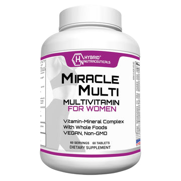 Hybrid Nutraceuticals MiracleMulti Women Multivitamin with Probiotics, Biotin, Folic Acid, Enzymes + Fruit & Vegetable Blend - Immune Support, Heart Health, Energy: 60 Servings (Non-GMO) Hybrid Nutraceuticals buy supplements canada