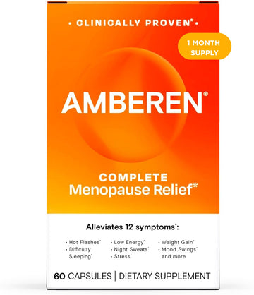 Amberen Menopause Supplement for Women, 60 Capsules, Clinically Proven, Helps Support Hormone Balance, Helps Relieve 12 Menopause Symptoms: Hot Flashes, Night Sweats, Mood Swings and More Amberen buy supplements canada