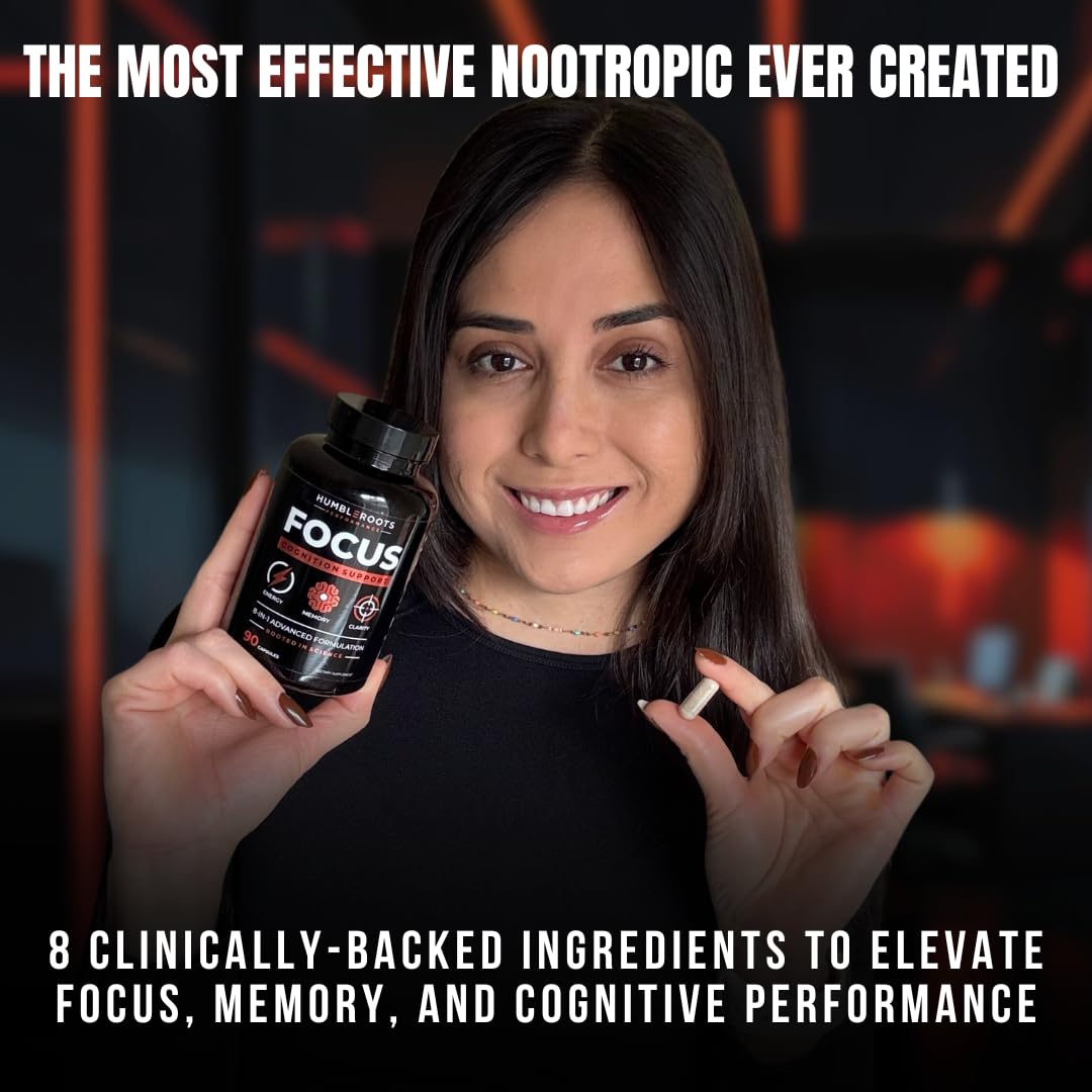 Advanced Nootropic Brain Supplement for Energy, Memory, & Focus | Lion's Mane, Caffeine, L-Theanine, and 5 Additional All-Natural Ingredients to Improve Cognitive Health (90 Capsules) HUMBLEROOTS PERFORMANCE buy supplements canada