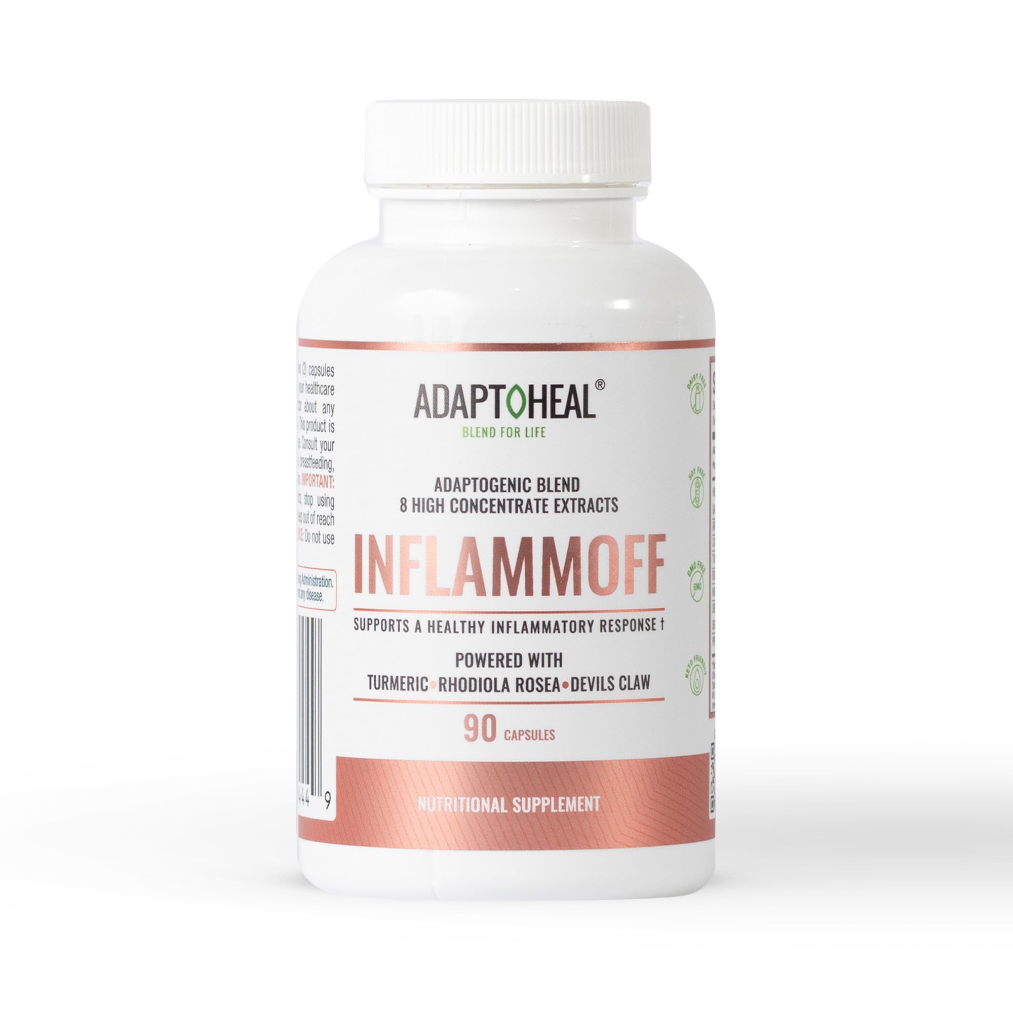 ADAPTOHEAL Inflammoff - Adaptogenic Supplement Designed to Support Joint, Muscle and Tissue Inflammation Naturally, 8 Highly Concentrated extracts with Turmeric and Rhodiola rosea (90 Capsules) ADAPTOHEAL buy supplements canada