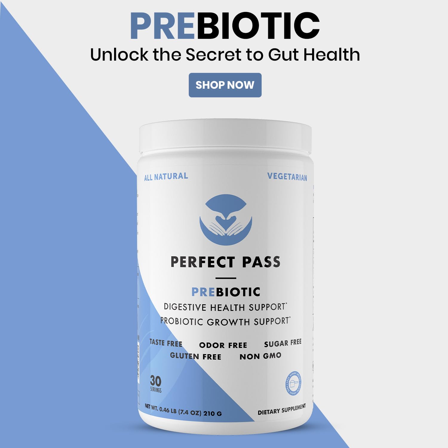 PERFECT PASS Prebiotic PHGG Partially Hydrolyzed Guar Gum 210g Powder - 100% Natural Gluten Free Non GMO - Certified Kosher Vegetarian Sugar Free PERFECT PASS buy supplements canada