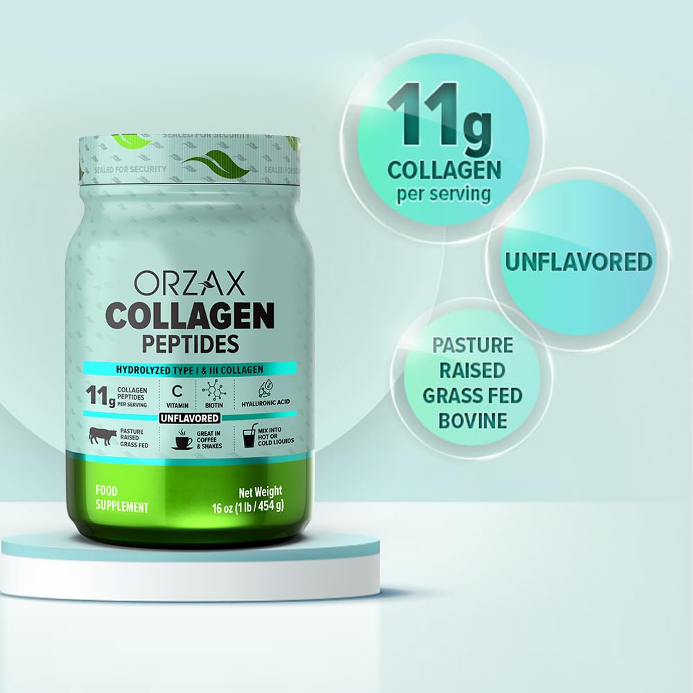 ORZAX Collagen Peptides Powder Unflavored - Hair, Skin and Nails Vitamins - Bone ORZAX buy supplements canada