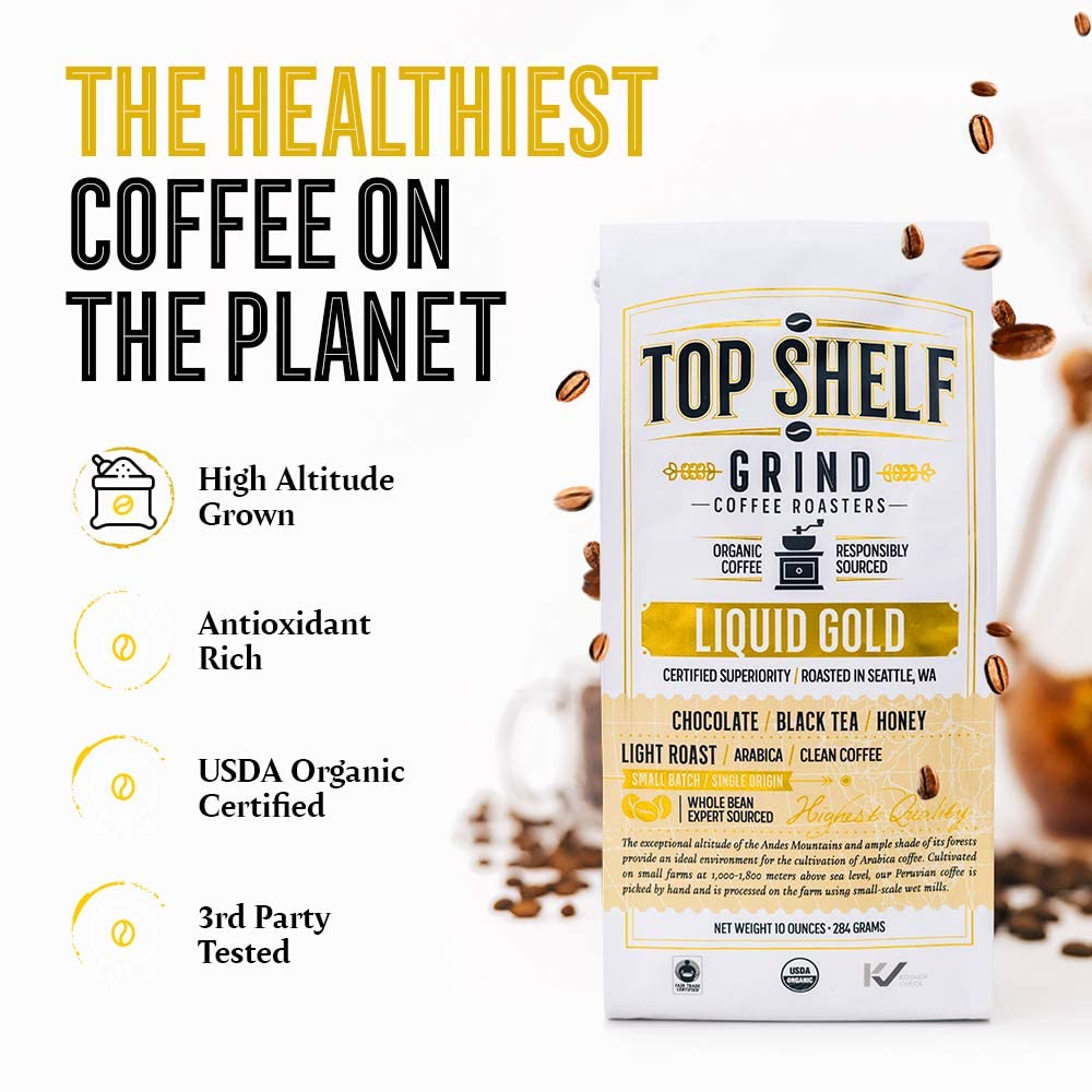 Organic Light Roast Whole Bean Coffee, The Best Espresso Beans from Peru Join Top Shelf Grind buy supplements canada