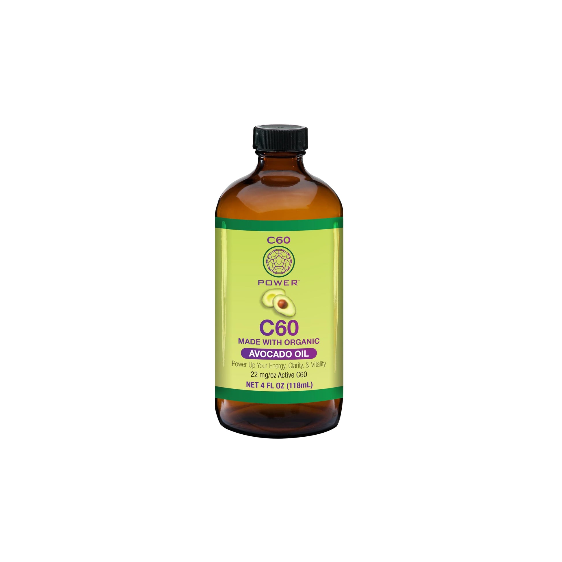 C60 Power C60 in Organic Avocado Oil - Natural Wellness & Antioxidant Support for Men & Women, 99.99% Pure Carbon Fullerenes, Promotes Energy, Mental Clarity, & Stamina - 4 fl oz Bottle C60 Purple Power buy supplements canada