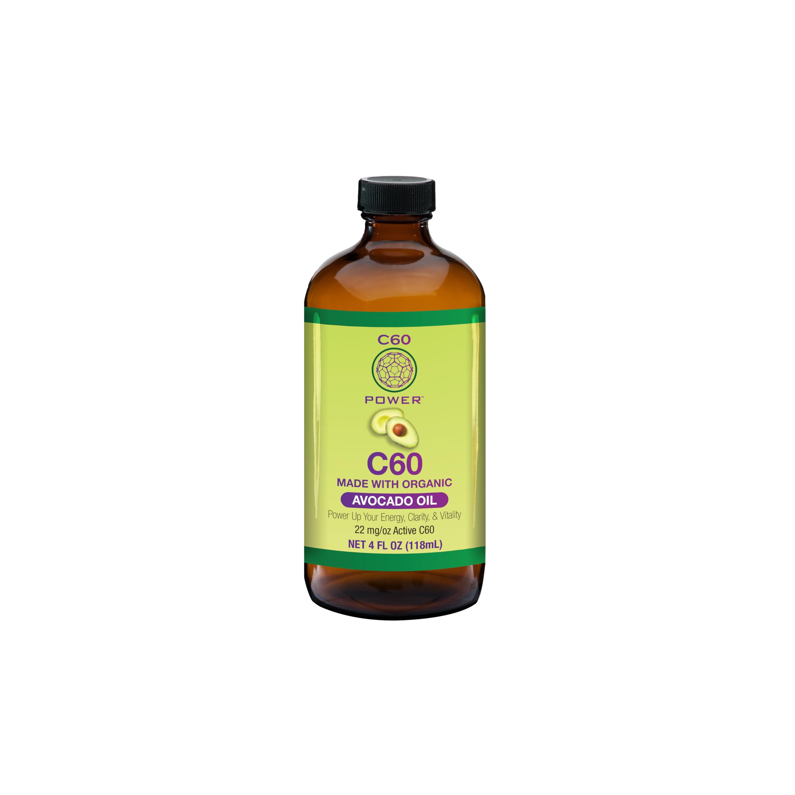 C60 Power C60 in Organic Avocado Oil - Natural Wellness & Antioxidant Support for Men & Women, 99.99% Pure Carbon Fullerenes, Promotes Energy, Mental Clarity, & Stamina - 4 fl oz Bottle C60 Purple Power buy supplements canada