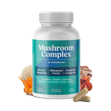 ColonBroom Mushroom Complex, Powerful Mushroom Blend with Cordyceps, Reishi, Shiitake, Lion’s Mane Extract for Energy, Immunity, Stress Relief & Cognitive Health - 60 Capsules, 30 Day Supply ColonBroom buy supplements canada