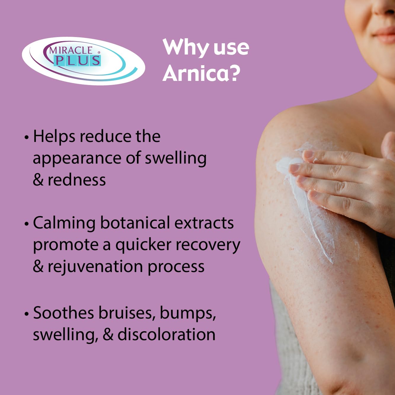 Miracle Plus Arnica Cream Extra Strength Bruise Relief Lotion For Bruising And Swelling On Skin | Arnica Gel, Vitamin K Cream, Skin Care | Moisturizing Bruise Formula With Horse Chestnut, 2-Pack Miracle Plus buy supplements canada