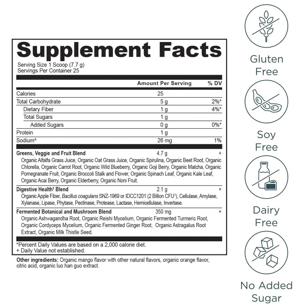Ancient Nutrition Organic Supergreens Powder, Mango, 25 Servings + Multi Collagen Protein Powder, Vanilla, 60 Servings Ancient Nutrition buy supplements canada