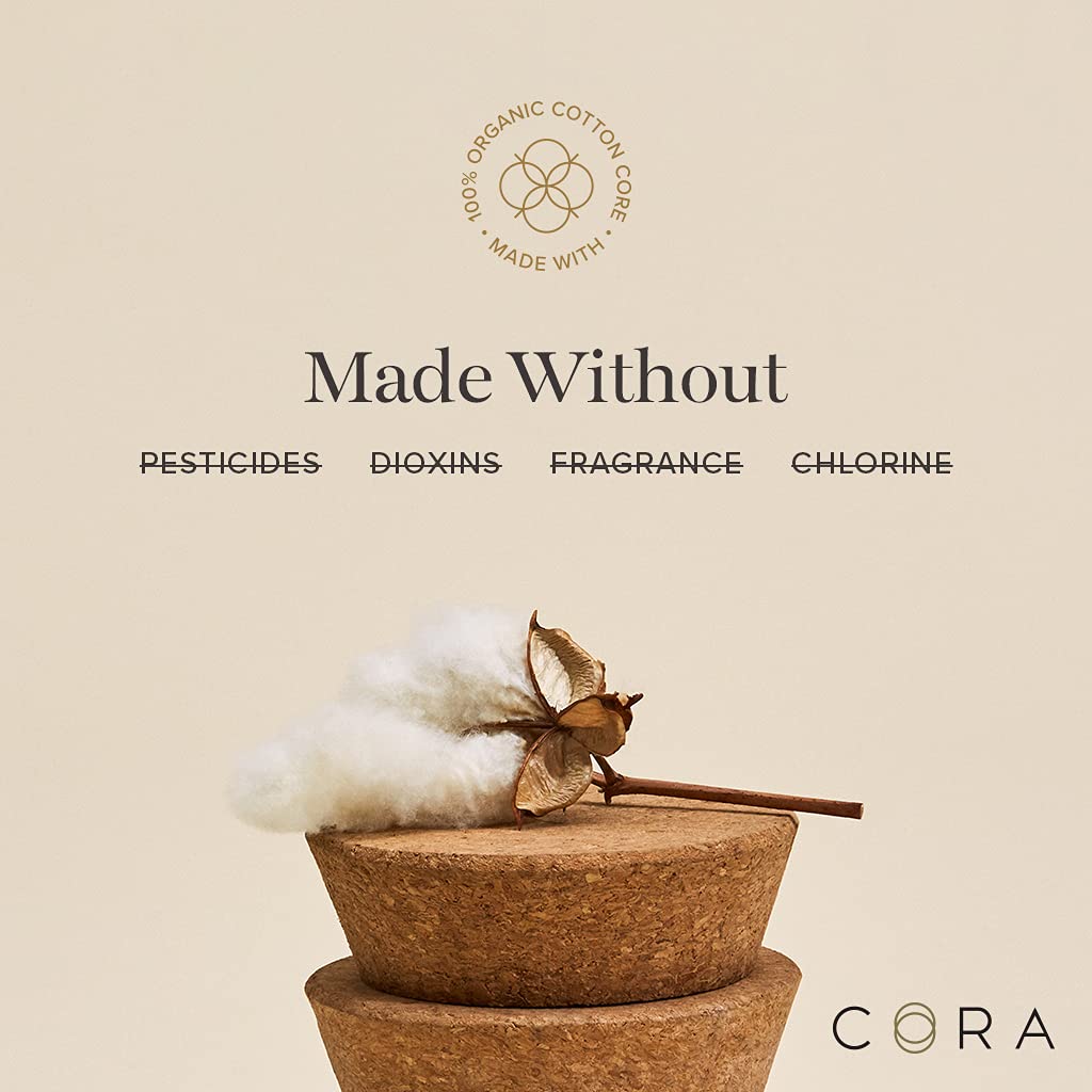 Cora Organic Applicator Tampons | Light Absorbency | 100% Cotton Core, Unscented, BPA-Free Compact Cora buy supplements canada