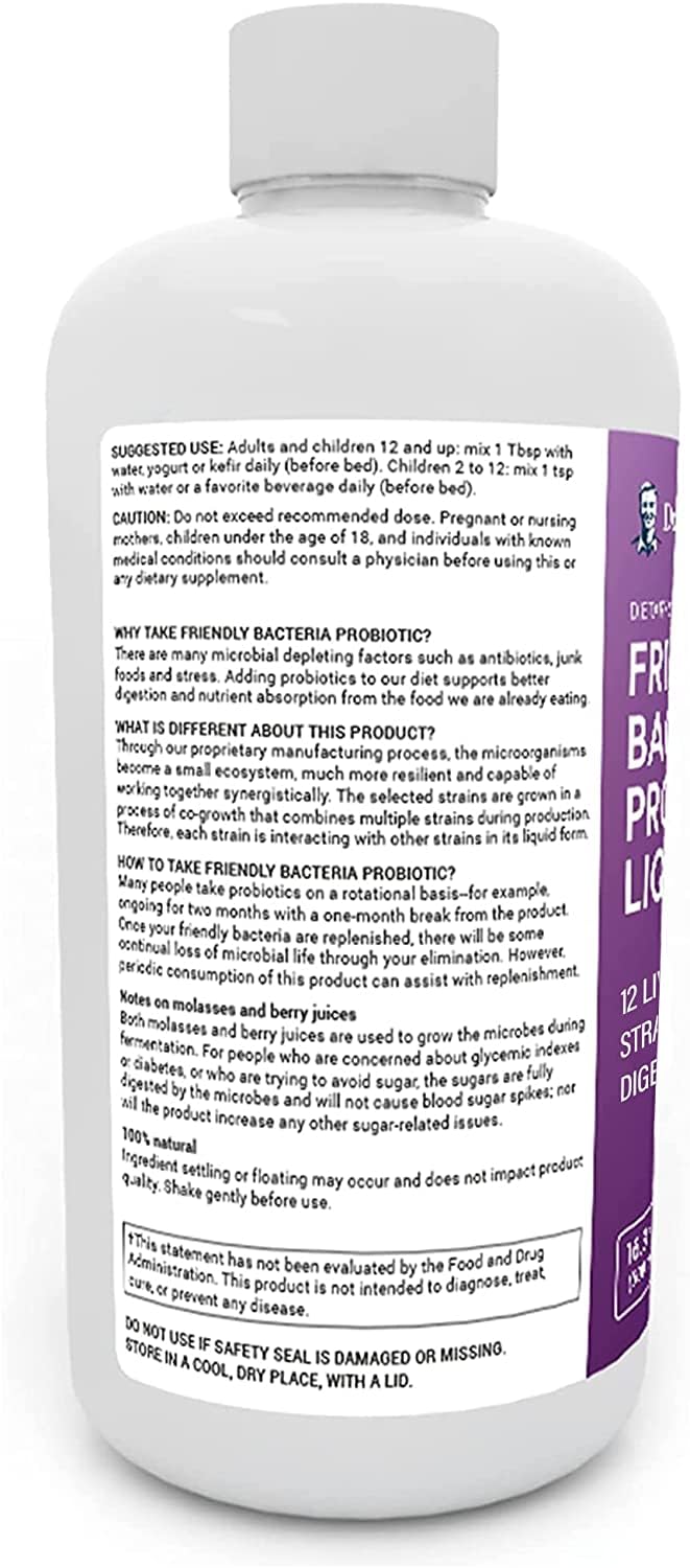 Dr. Berg's Friendly Probiotic Liquid Supplement Drink Mix w/ 12 Live Probiotics Strains Dr. Berg Nutritionals buy supplements canada