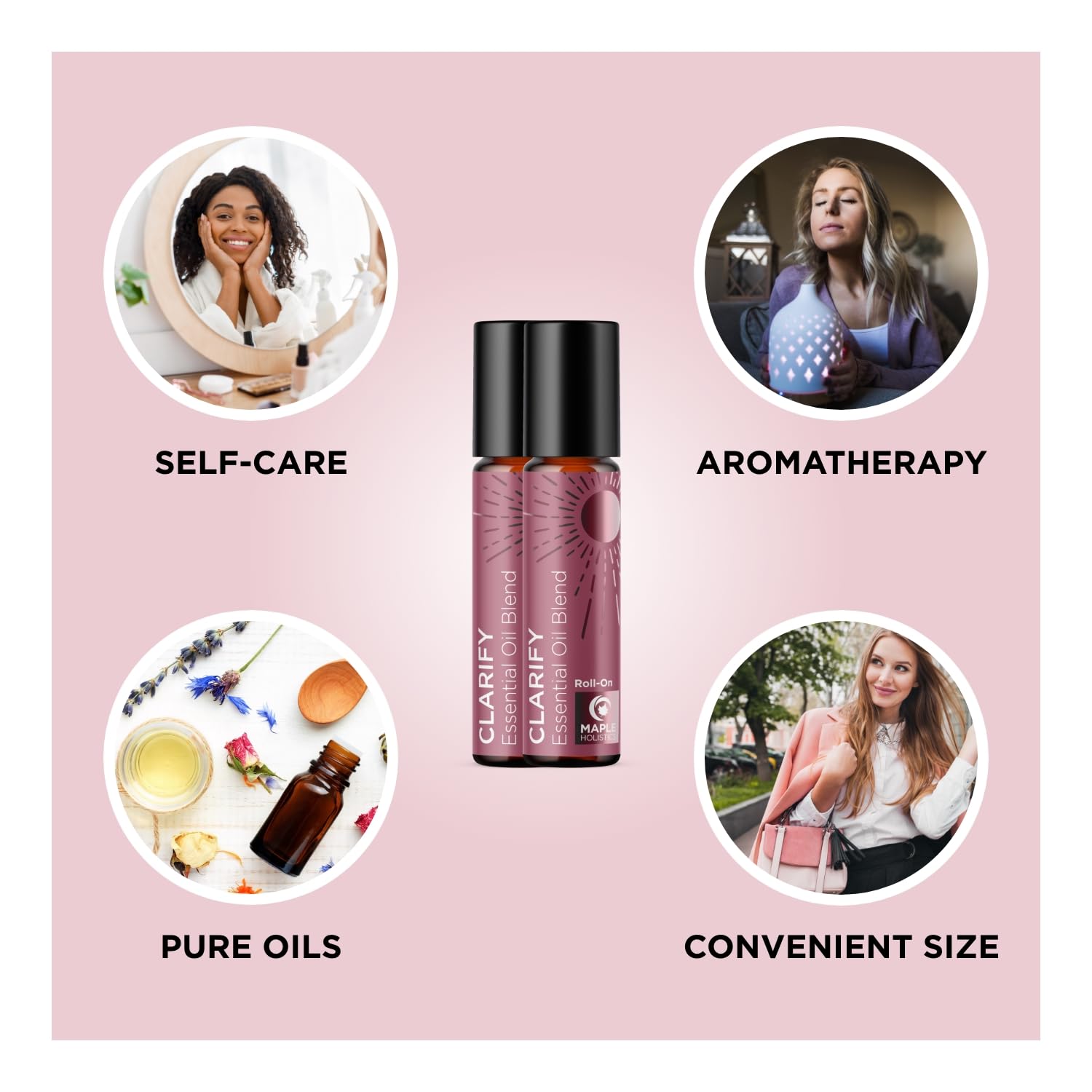 Headache Essential Oil Roll On - Clarify Essential Oil Blend Headache Roll On with Aromatherapy Oils Maple Holistics buy supplements canada