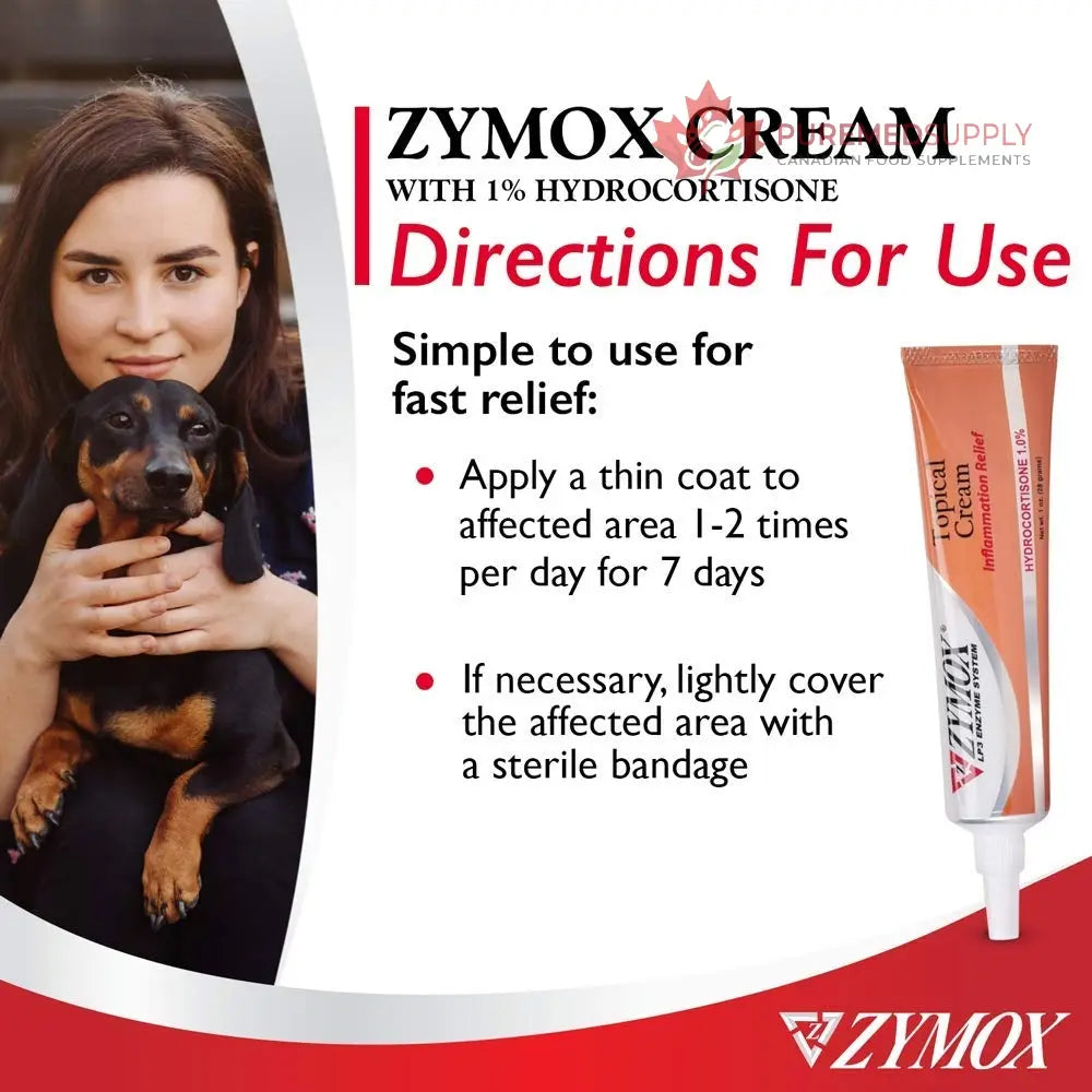 Zymox Veterinarian Strength Topical Cream with 1% Hydrocortisone for Dogs and Cats, 1oz Zymox buy supplements canada
