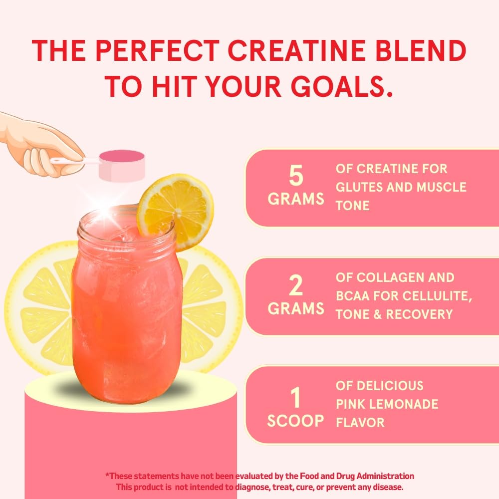 Peach Perfect Creatine Blend for Women – Micronized Creatine Monohydrate with BCAA & Collagen for Glute Strength Support – Pink Lemonade – 30 Servings Peach Perfect buy supplements canada