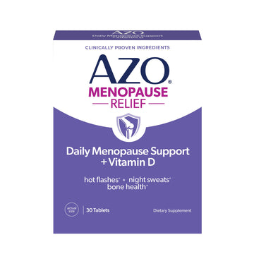 AZO® Daily Menopause Relief + Vitamin D to Support Strong Bones, Menopause Supplements for Women, Reduces Hot Flashes and Night Sweats* - 30 Count AZO buy supplements canada
