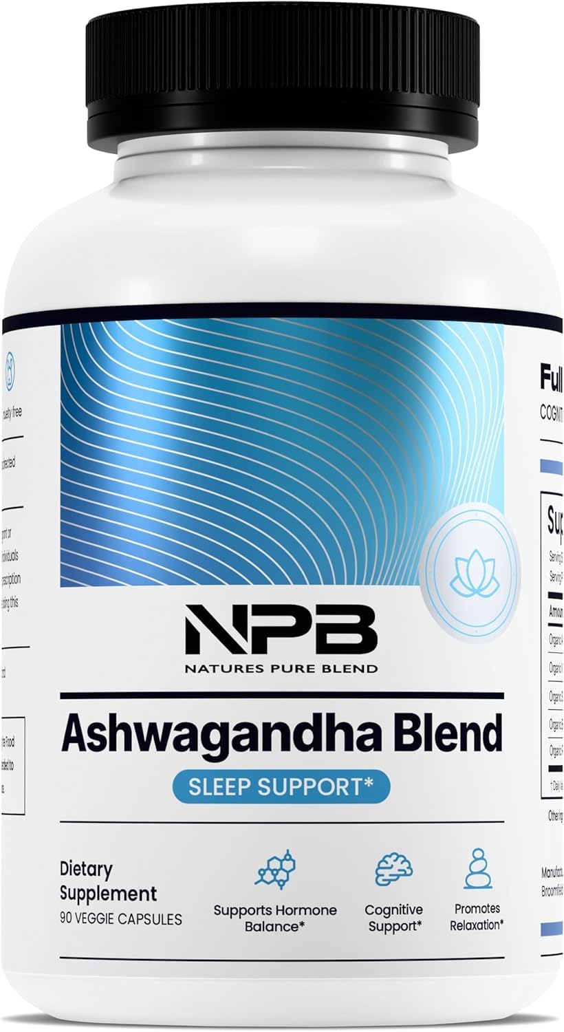 Nature's Pure Blend Ashwagandha Supplements – Organic Ashwagandha Root & Extract for Women and Men – Stress Relief, Sleep, and Mood Support – Athletic Performance & Focus Support – 60 Vegan Capsules Nature's Pure Blend buy supplements canada