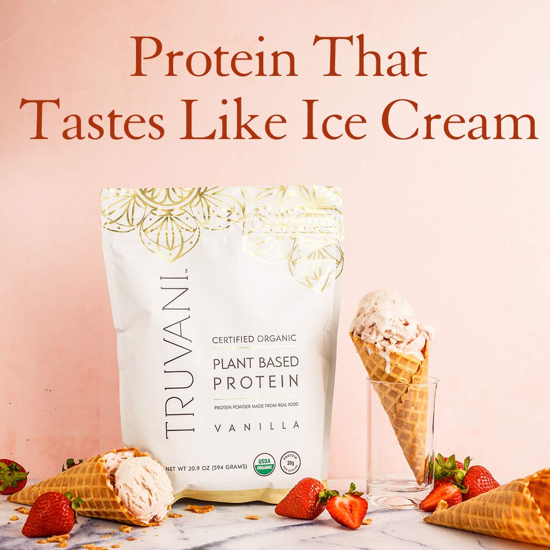 Truvani Organic Vegan Protein Powder, Organic Pea Protein Powder, Vegan, Non GMO Truvani buy supplements canada