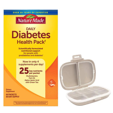 Nature Made Daily Diabetes Health Pack, Dietary Supplement for Nutritional Support, 60 Packets Bundle with a Pill oragnizer (2 Items) Nature Made buy supplements canada