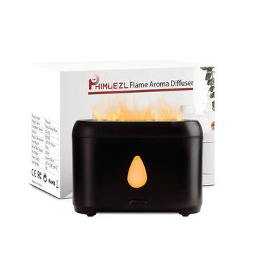 200ml Small Ultrasonic Aroma Diffusers with Flame Light (Black) Phimuezl buy supplements canada