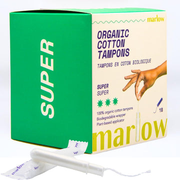 Award Winning 100% Organic Cotton Easy Glide Tampons with Compact Plant Based Applicator MARLOW buy supplements canada
