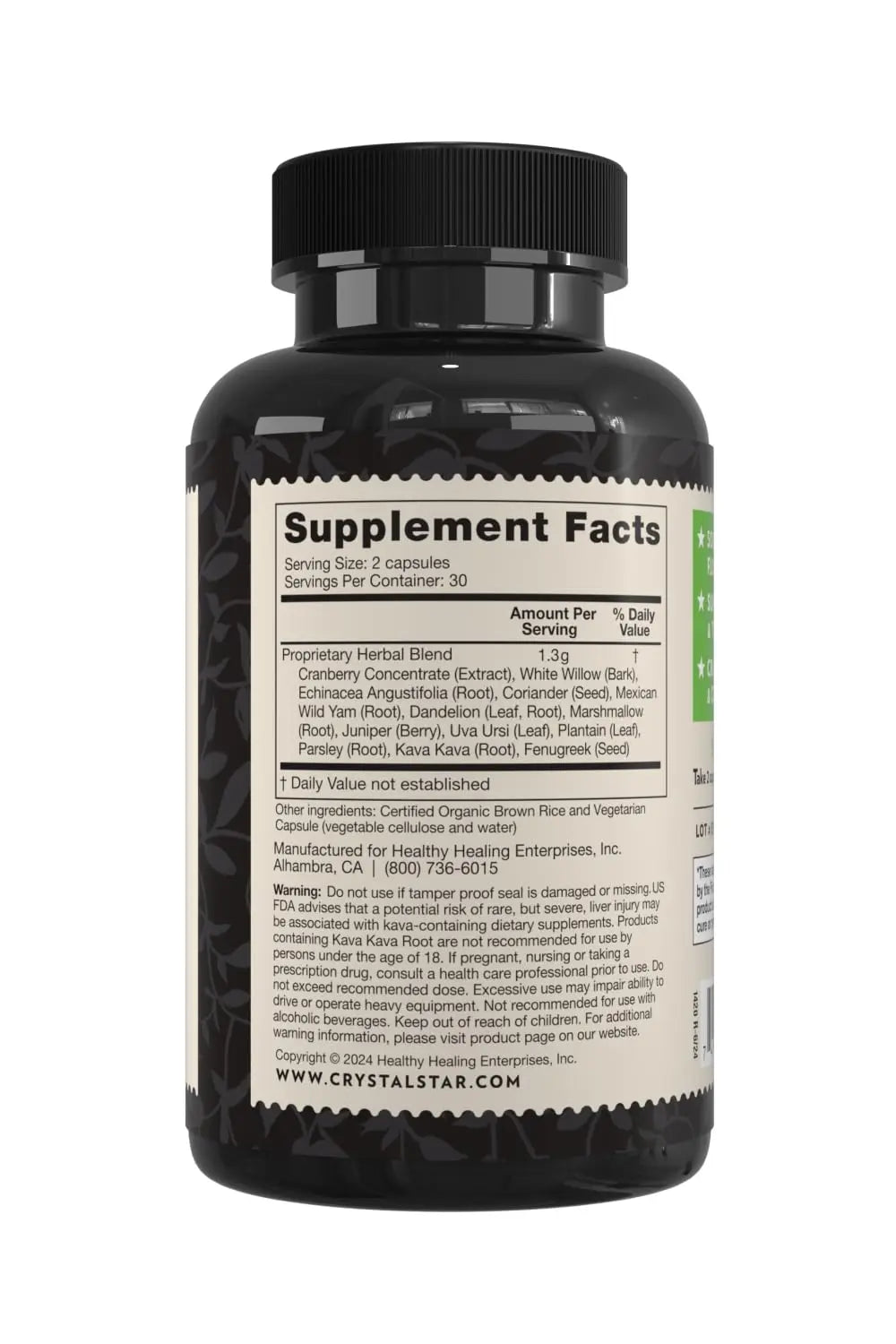 Crystal Star Bladder Support (60 Capsules) – Herbal Supplement for Healthy Bladder Function - Cranberry, Dandelion & Fenugreek - Helps Overactive Bladder and Incontinence - Non-GMO Crystal Star buy supplements canada