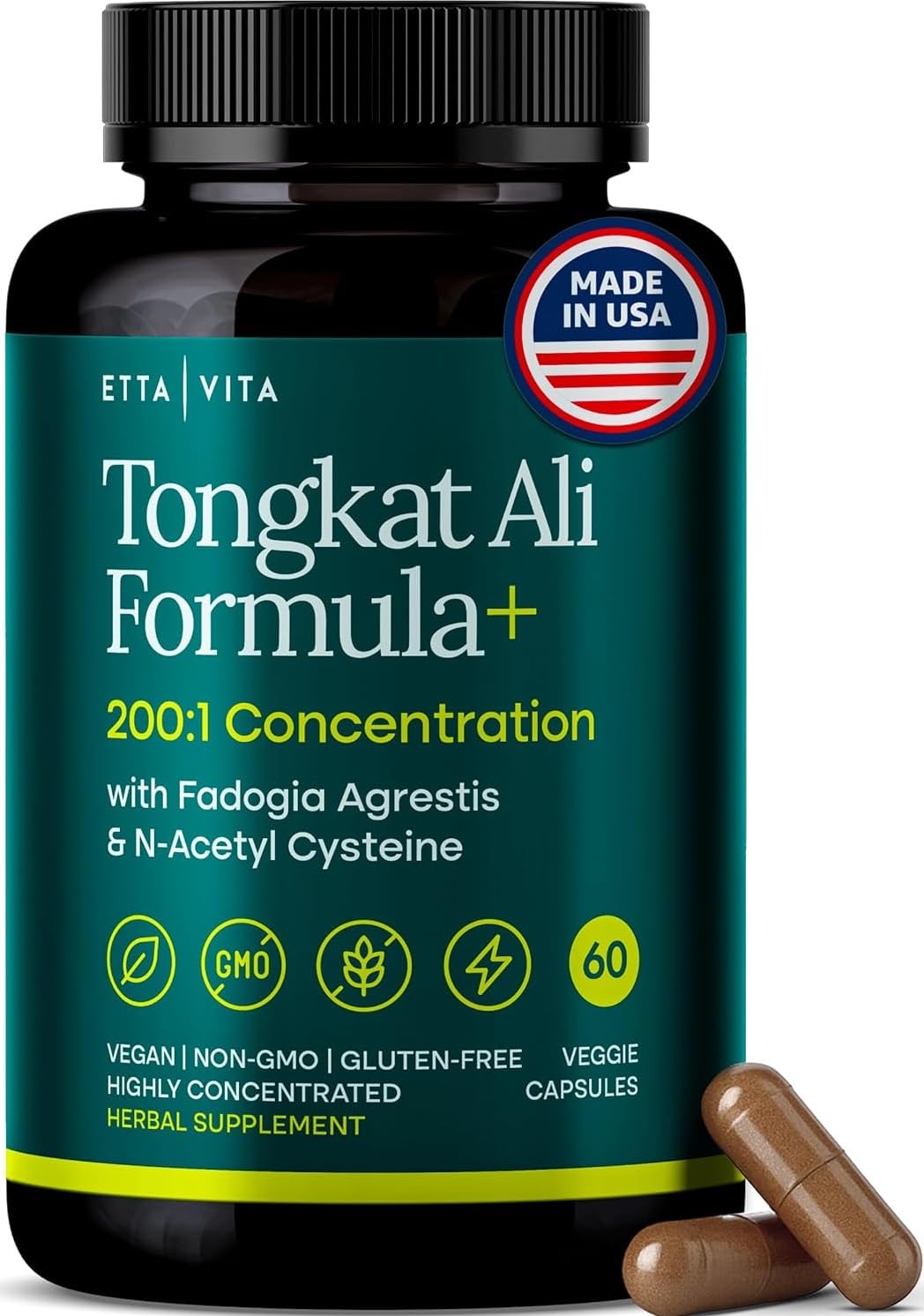 Potent Longjack - Tongkat Ali & Fadogia Agrestis Supplement for Men & Womens Energy, T Support, Lean Muscle Growth & Recovery, Hormonal Balance, Pre-Workout with Vegan NAC Liver Detox & Cleanse Etta Vita buy supplements canada
