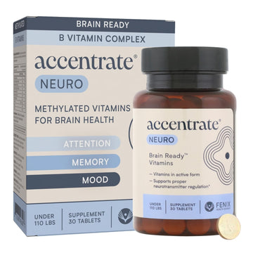Accentrate Brain Supplement for Focus, Attention, Mood | Complete Vitamin B Complex | Brain Health | Methylated Multivitamin w/L-Methylfolate (5-MTHF), Cofactors Methyl-B12 & P5P | MTHFR Supplement Accentrate buy supplements canada