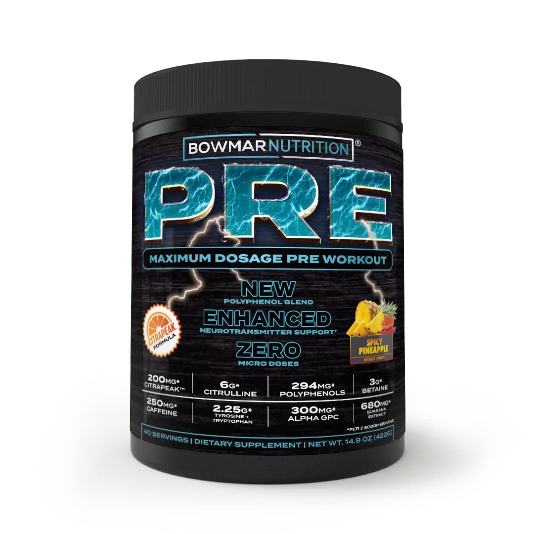 Bowmar Nutrition Pre Workout with Stimulants, Pre Workout Powder, Pump Supplement BOWMAR NUTRITION buy supplements canada