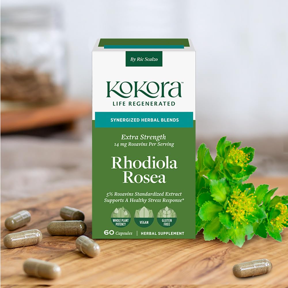 kokora Extra Strength Rhodiola Rosea – Stress Relief, Endurance & Promotes Mental & Physical Performance* - with Siberian Rhodiola, Rosavins, Organic Holy Basil - Vegan, Non-GMO - 60 Capsules kokora buy supplements canada