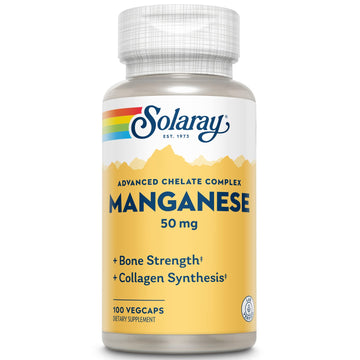 SOLARAY Manganese Supplement 50 mg - Essential Trace Minerals - Advanced Trace Mineral Supplements for Bone Strength and Bone Health Support - Lab Verified, 60-Day Guarantee, 100 Servings, 100 VegCaps SOLARAY buy supplements canada