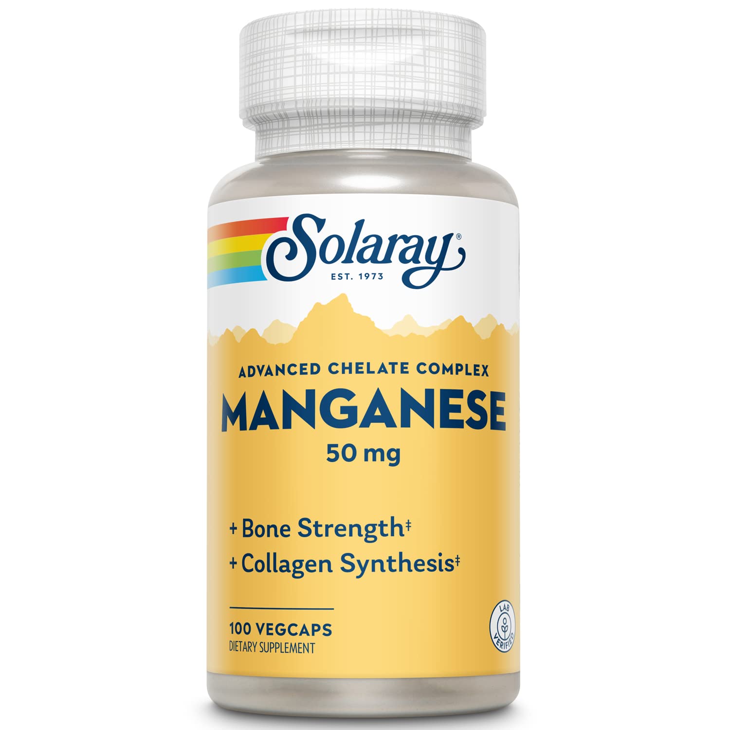 SOLARAY Manganese Supplement 50 mg - Essential Trace Minerals - Advanced Trace Mineral Supplements for Bone Strength and Bone Health Support - Lab Verified, 60-Day Guarantee, 100 Servings, 100 VegCaps SOLARAY buy supplements canada