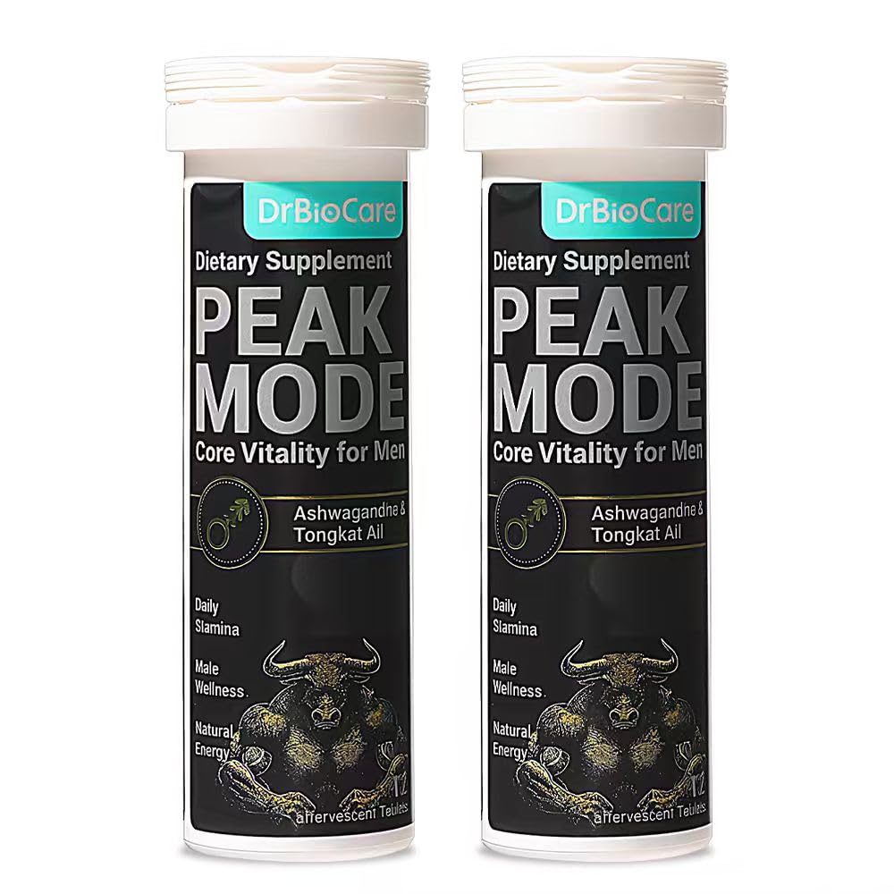 DrBioCare Peak Mode Core Vitality for Men 7-in-1 Effervescent Tablets | Tongkat Ali, Maca & L-Arginine，Ashwagandha, | Boost Stamina, Drive & Blood Flow for Good Performance | Berry Flavor 24 Tablets DrBioCare buy supplements canada