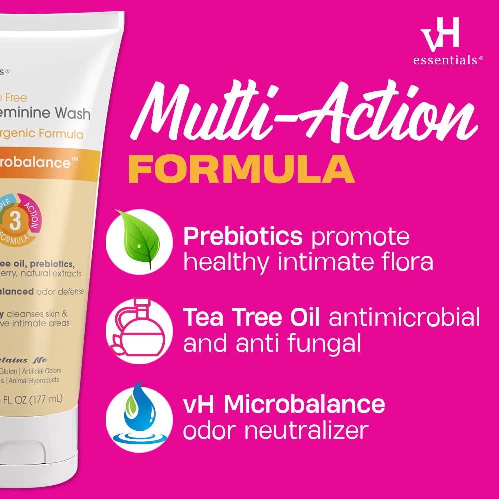vH essentials Daily Feminine Wash - Fragrance Free, Hypoallergenic with Tea Tree Oil vH essentials buy supplements canada