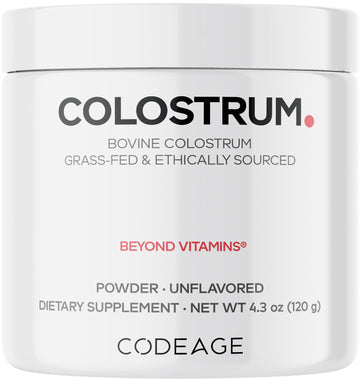 Codeage Bovine Colostrum Powder Supplement 4-Month Supply, 1000mg per Serving, Grass-Fed Ethically Sourced, Immunoglobulin-Rich Prized First Milk, Cold-Chain Pasteurized, Agglomerated, Non-GMO, 4.3 OZ Codeage buy supplements canada