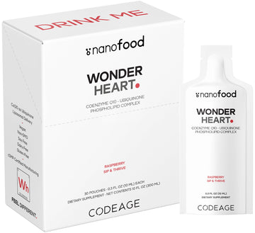 Codeage Wonder Heart Liquid CoQ10 Liposomal Ubiquinone Supplement, Coenzyme Q10 Heart Vitamins, Non-GMO Sunflower Phosphatidylcholine Vegan Blend, Raspberry Flavored Softgel, Pack of 30 Pouches Codeage buy supplements canada