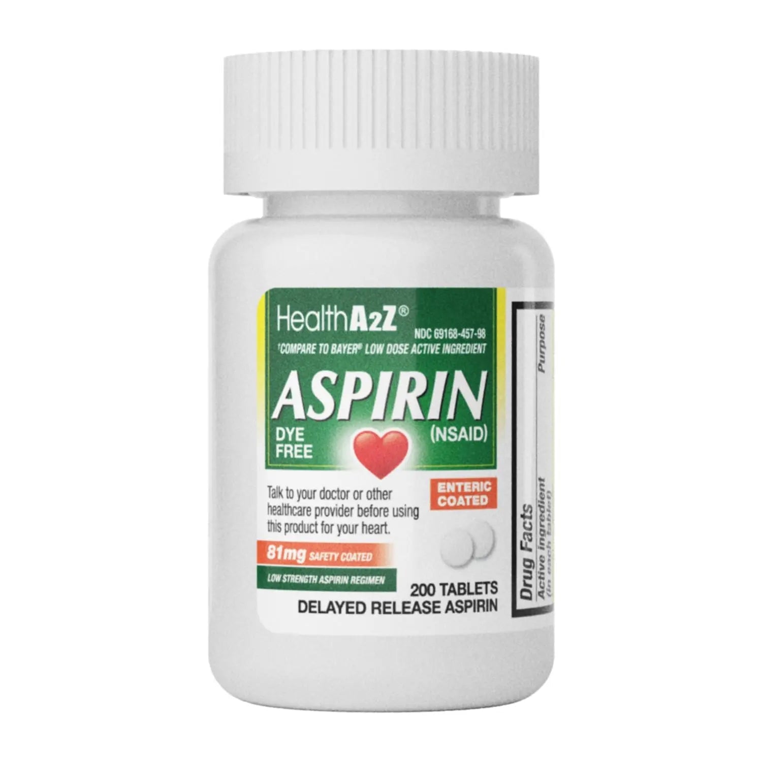 HealthA2Z® Aspirin 81 mg | DYE Free | Low Strength | 200 Counts | Pain Relief | Reduces Minor Aches Muscle Pain & Cramps | Fever Reducer | Reduces Headache | (NSAID) HealthA2Z buy supplements canada
