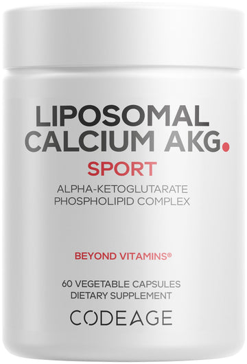 Codeage Liposomal Calcium AKG Supplement - Calcium Alpha-Ketoglutarate - 2-Month Supply - Liposomal Delivery - 1 Capsule Per Serving - Non-GMO, Gluten-Free - 60 Capsules Codeage buy supplements canada