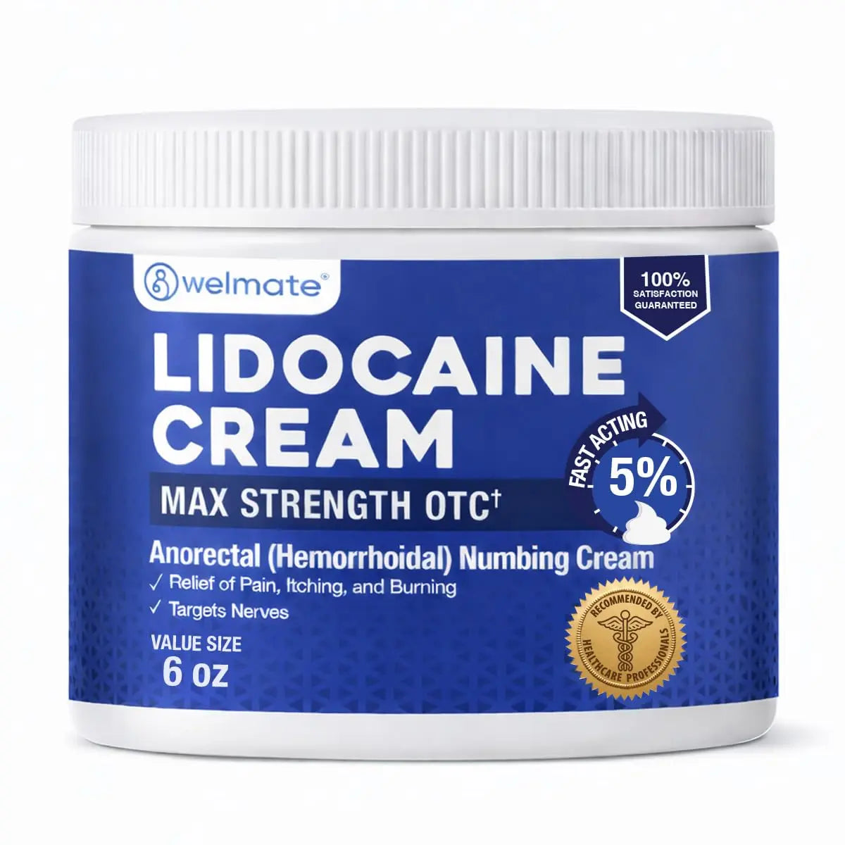 WELMATE 5% Lidocaine Cream for Hemorrhoids, 6 oz Jar – Fast-Acting Lidocaine Numbing Cream & Topical Analgesic Cream for Anorectal Itch Relief WELMATE buy supplements canada