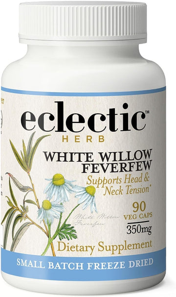 Eclectic Institute Raw Fresh Freeze-Dried Non-GMO White Willow - Feverfew | Support Body's Response to Occasional Pain | 90 CT (350 mg) ECLECTIC INSTITUTE buy supplements canada