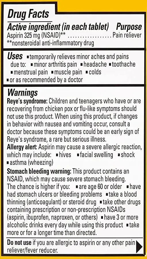 Ecotrin Safety Coated Aspirin Arthritis Pain Reliever Tablets, Regular Strength, NSAID 325 mg, 125 ct (Pack of 2) Ecotrin buy supplements canada