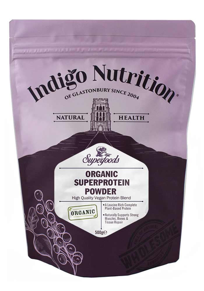 Indigo Herbs Organic Super Protein Powder Blend | 500g | 19g Protein | 16 Servings Indigo Herbs buy supplements canada